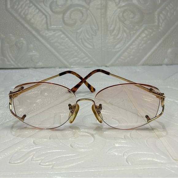 Christian Dior VINTAGE Gold Frame Reading Glasses Rose Gold Mirror - Picture 6 of 15